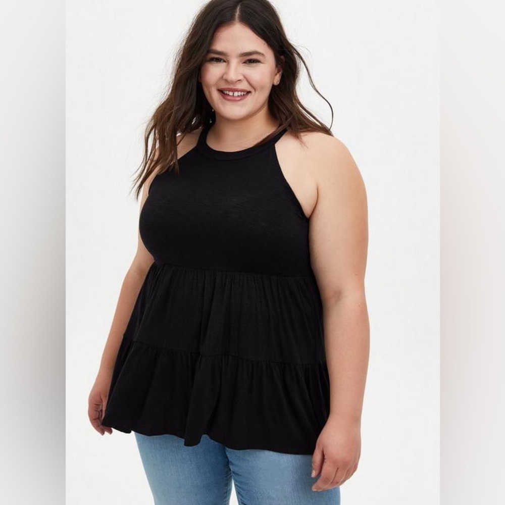 Super Soft High Neck Babydoll Tank Size 0 Torrid